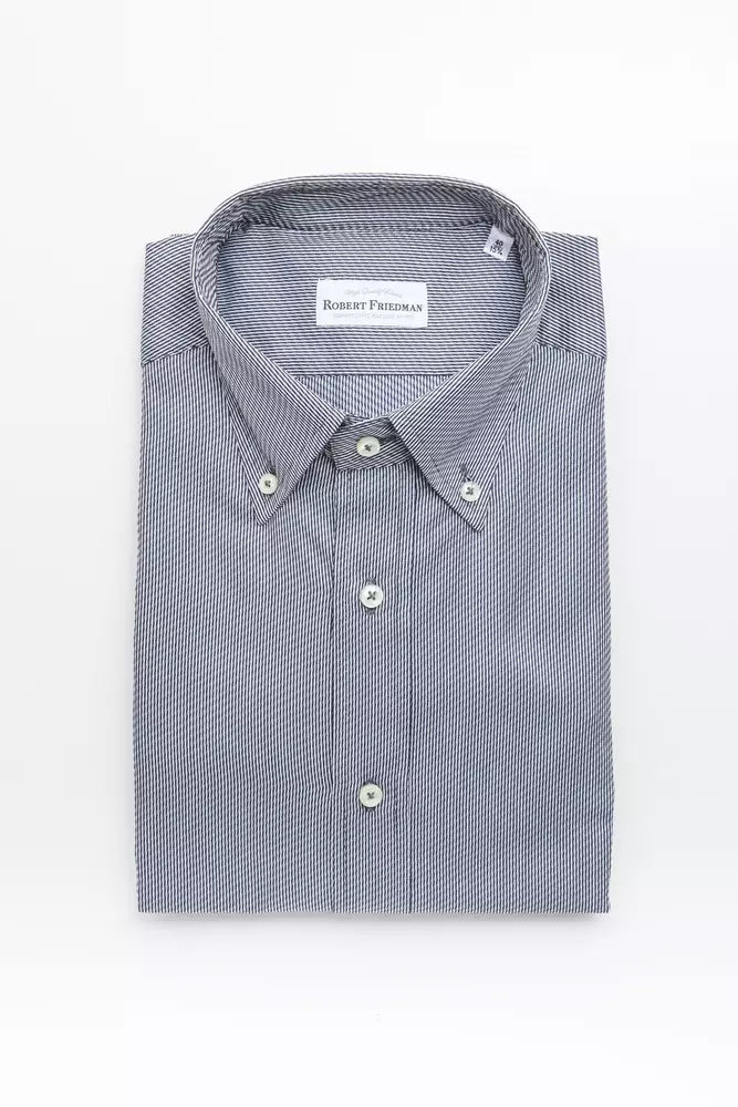 Robert Friedman Herrenhemd aus blauer Baumwolle