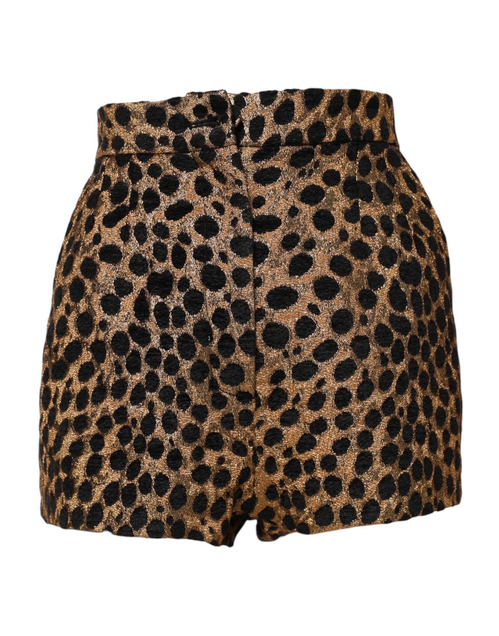 Dolce & Gabbana – Braune Hotpants-Shorts mit hoher Taille und Leopardenmuster
