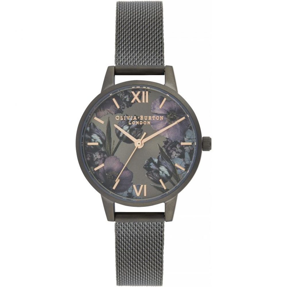 Olivia Burton – Schwarze Edelstahluhr