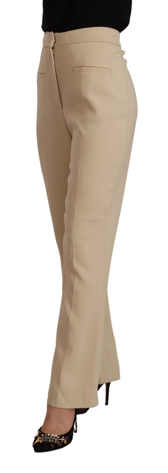 Alberta Ferretti Beige Dress Pants for Women detail view