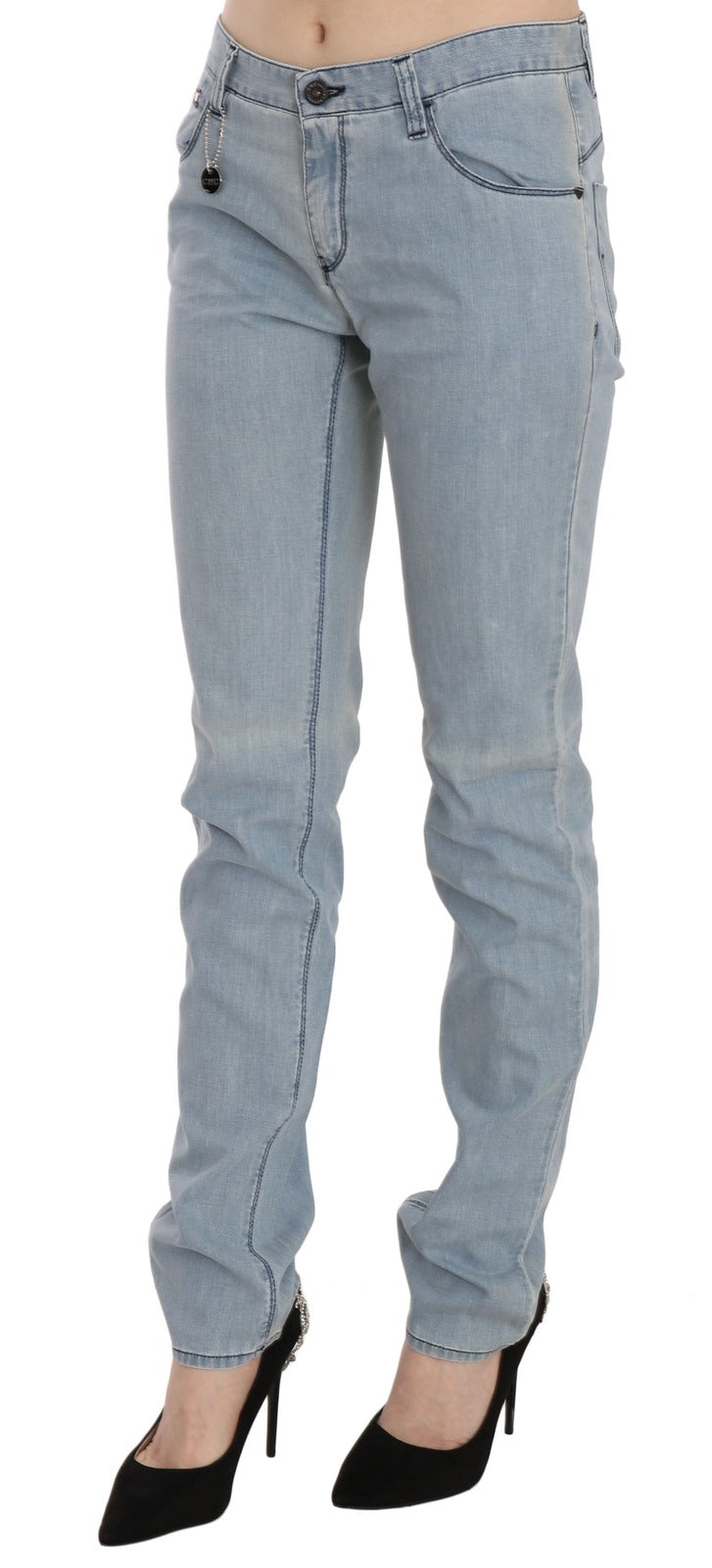 Costume National Blue Skinny Jeans for Women side view