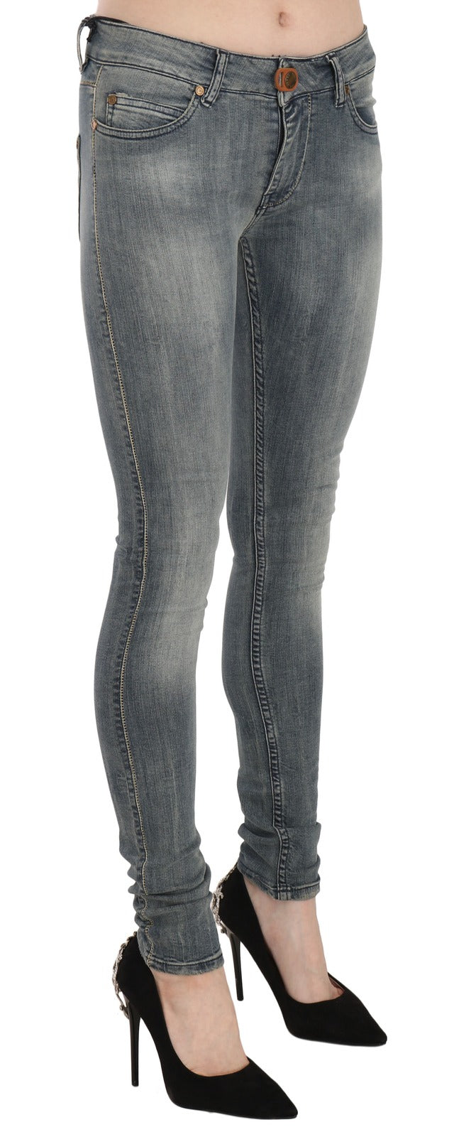 PLEIN SUD Blue Skinny Jeans for Women detail view