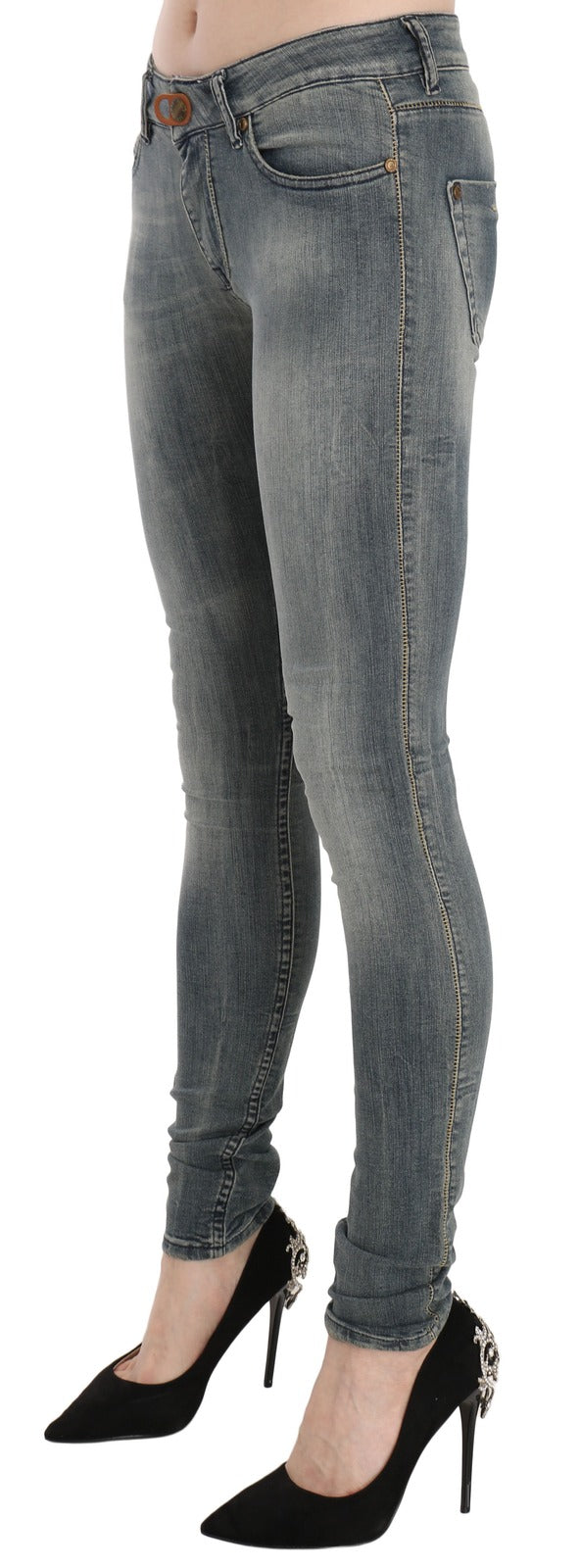 PLEIN SUD Blue Skinny Jeans for Women side view