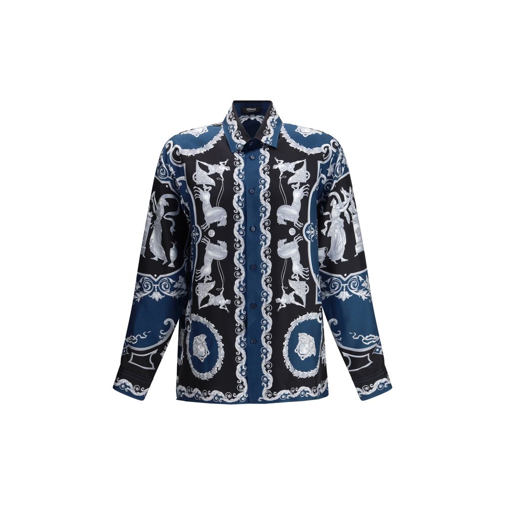 Versace Blue Silk Shirt