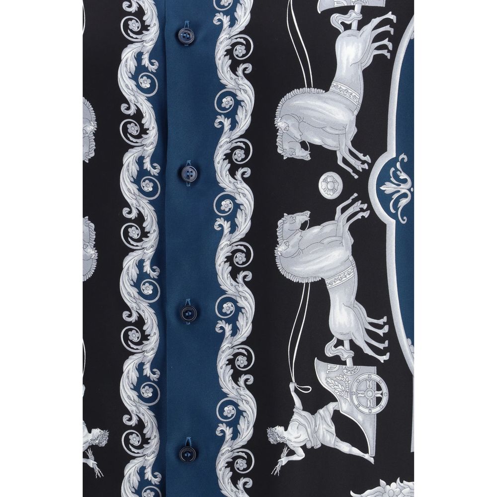 Versace Blue Silk Shirt