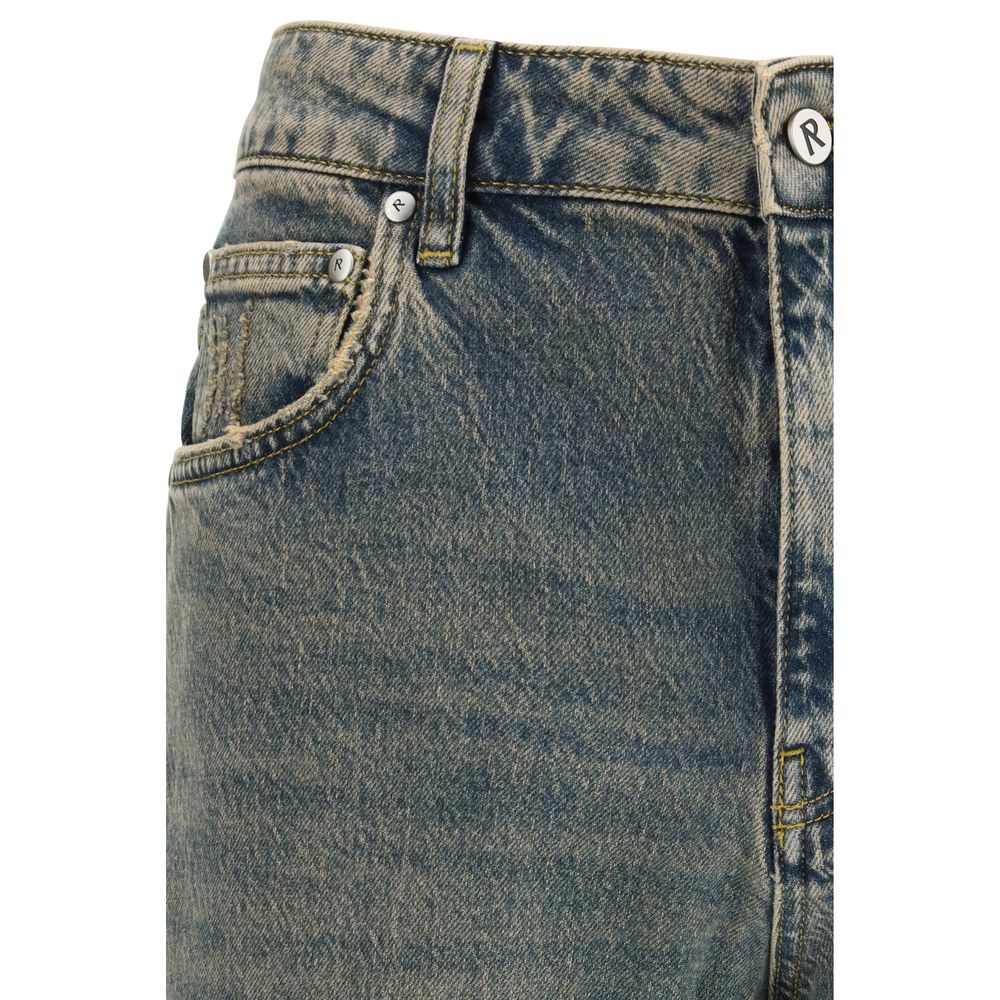 Represent Blue Straight Leg Jeans for Men detail view
