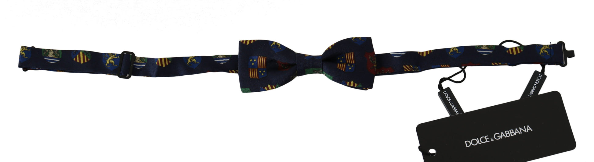 Nœud papillon pour homme Dolce & Gabbana Blue Flags 100 % soie réglable