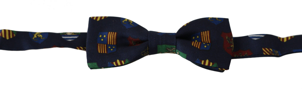 Nœud papillon pour homme Dolce & Gabbana Blue Flags 100 % soie réglable