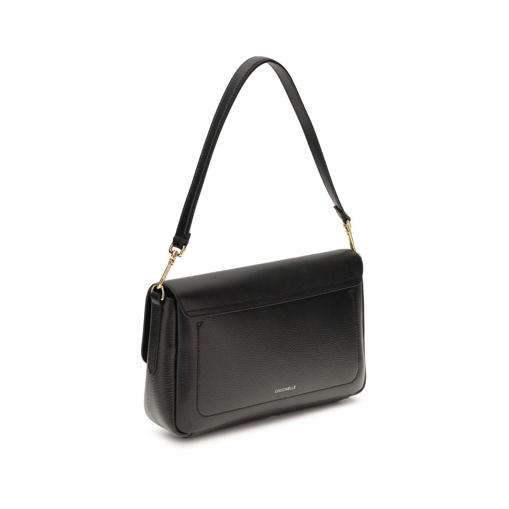 Sac à bandoulière Coccinelle en cuir de veau noir Bos Taurus