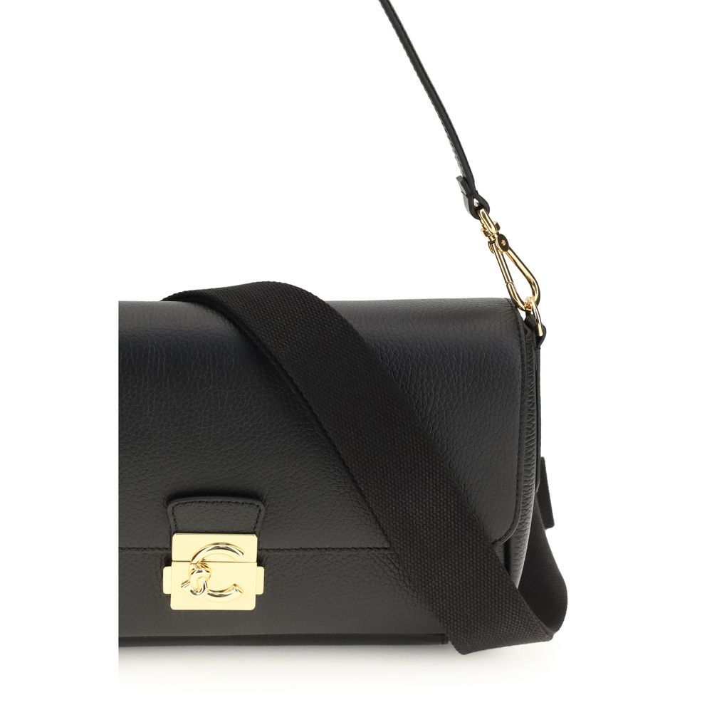 Sac à bandoulière Coccinelle en cuir de veau noir Bos Taurus