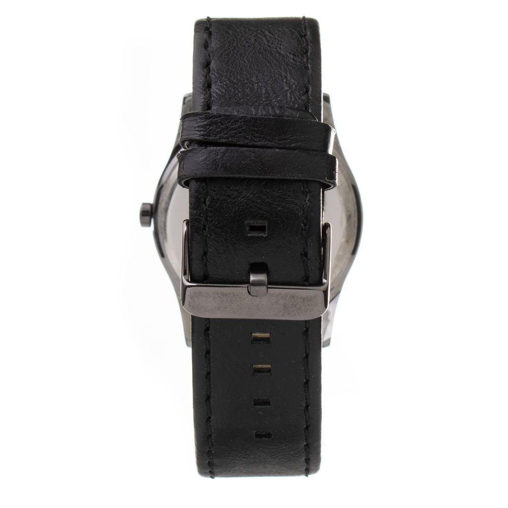 ARABIANS Black Leather Dress Watch
