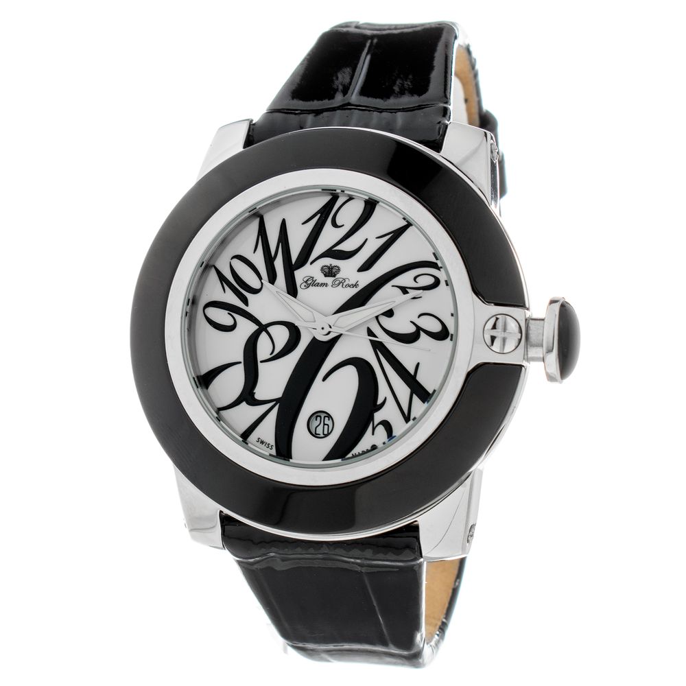Montre en cuir noir GLAM ROCK