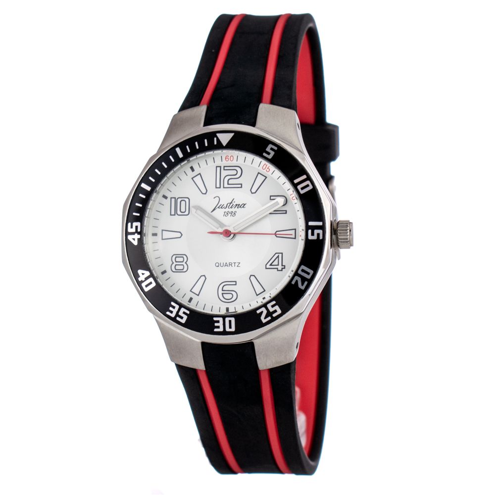 Montre de sport en caoutchouc noir JUSTINA