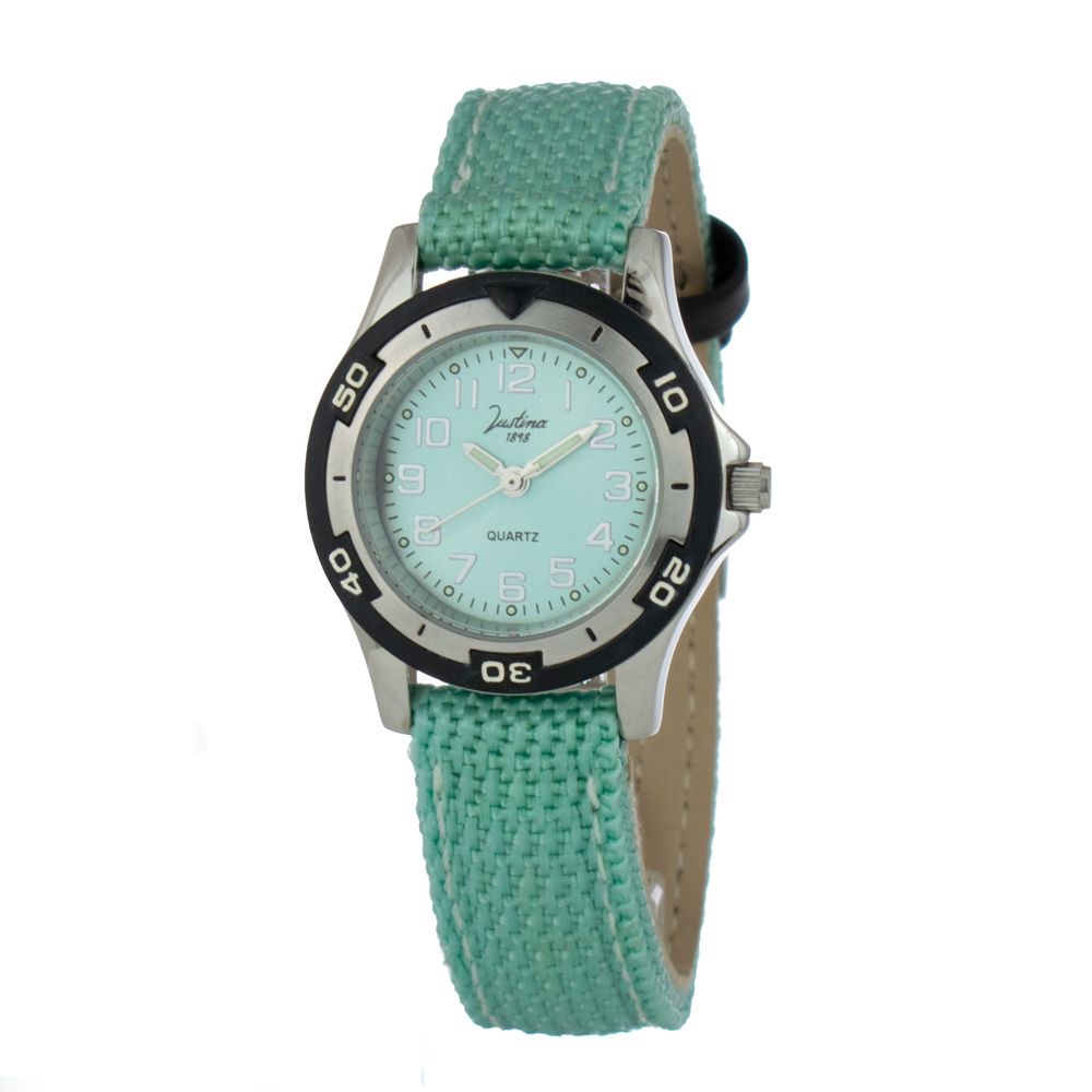 JUSTINA Bicolor Leather Dress Watch