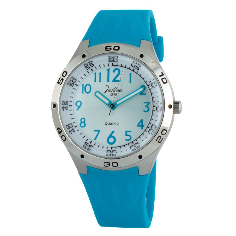 Montre habillée en caoutchouc bleu JUSTINA