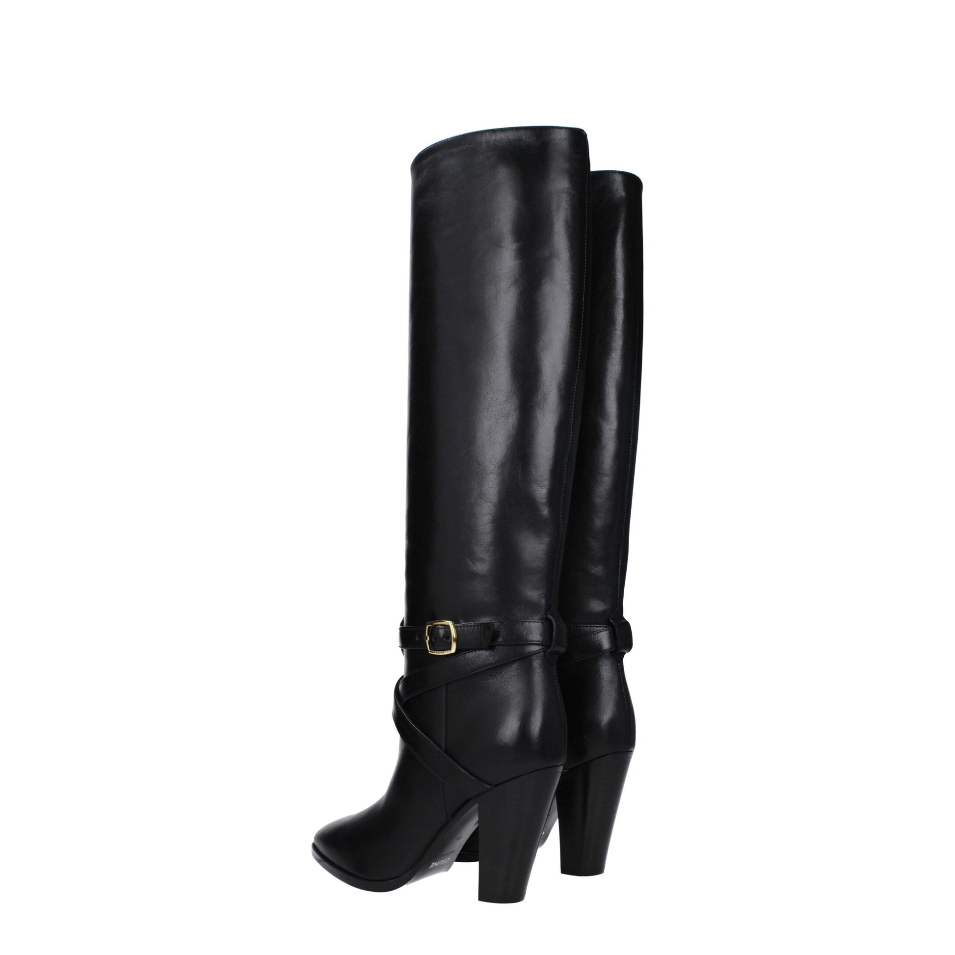Celine Black Leather High Heel Boots