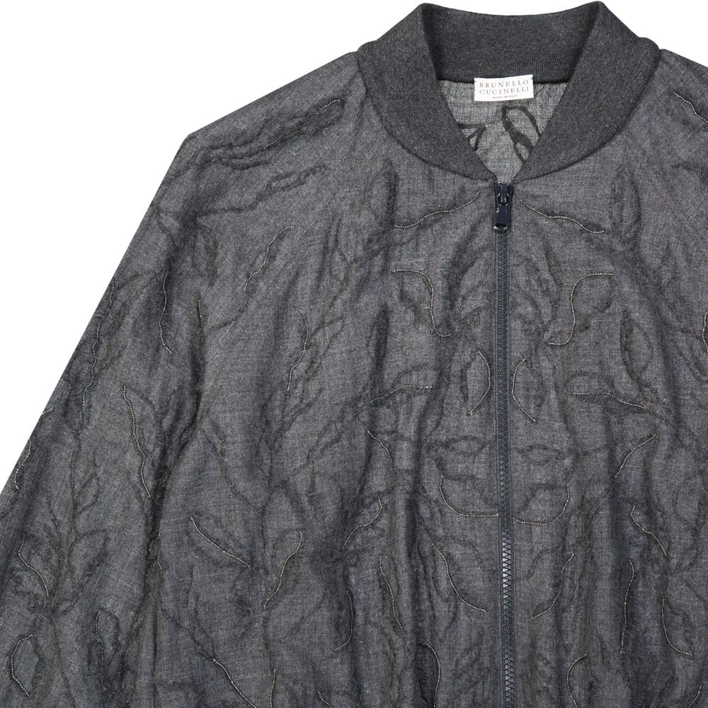 Brunello Cucinelli Grey Bomber for Women detail view