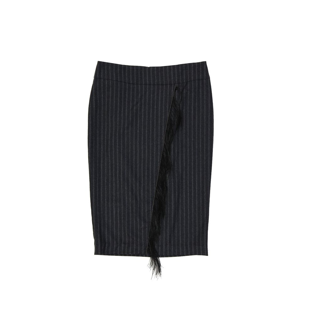 Jupe longue Brunello Cucinelli en laine vierge grise