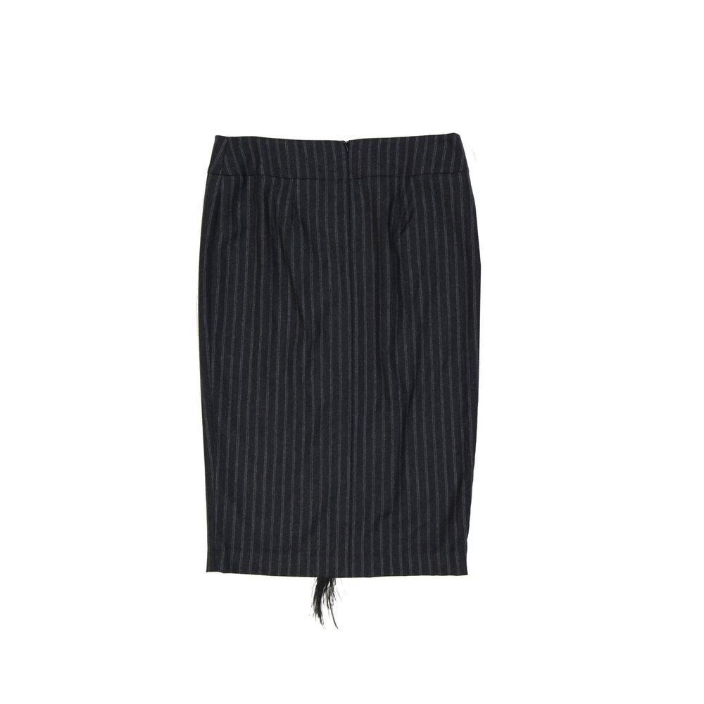Jupe longue Brunello Cucinelli en laine vierge grise