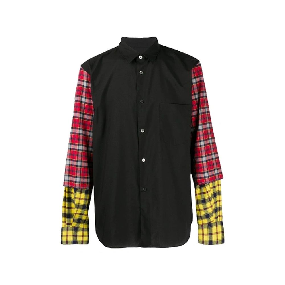 Chemise en coton noir à motifs Comme Des Garçons