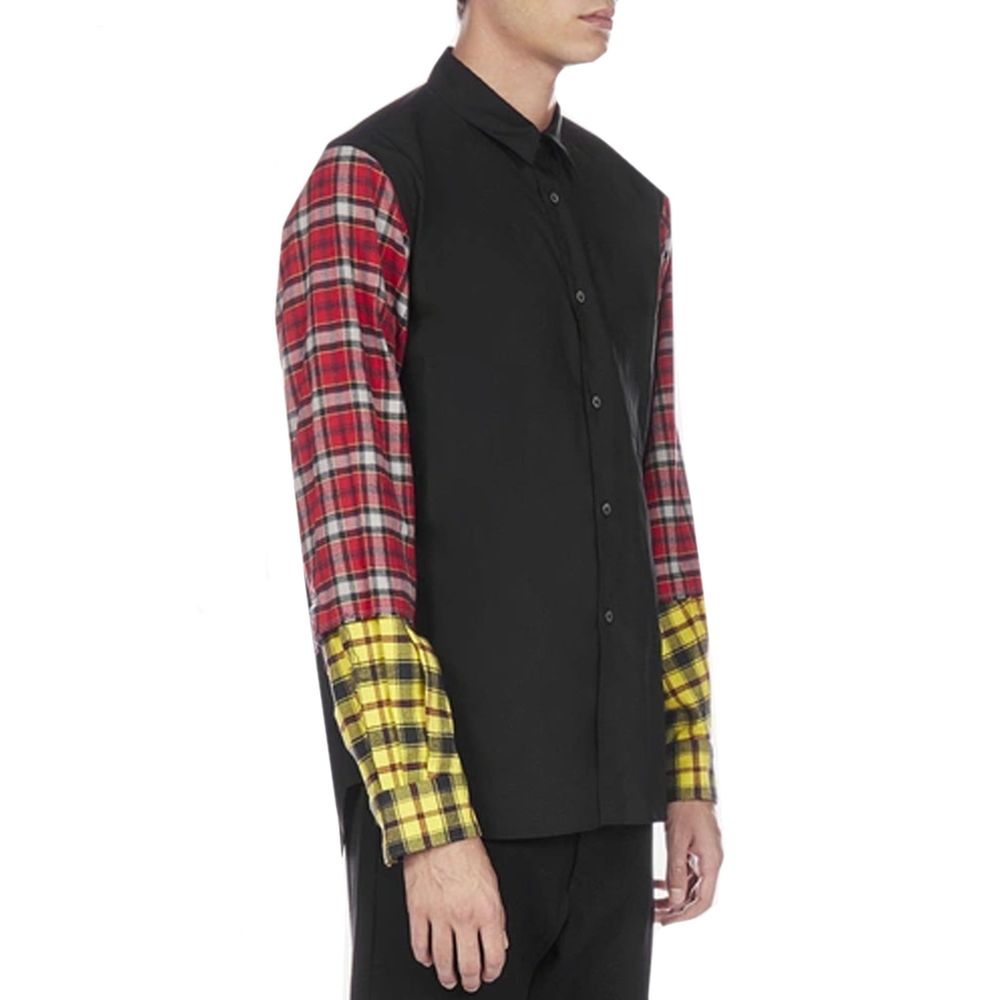 Chemise en coton noir à motifs Comme Des Garçons