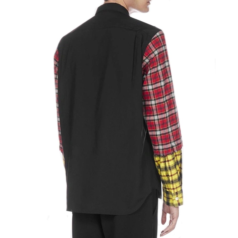 Chemise en coton noir à motifs Comme Des Garçons