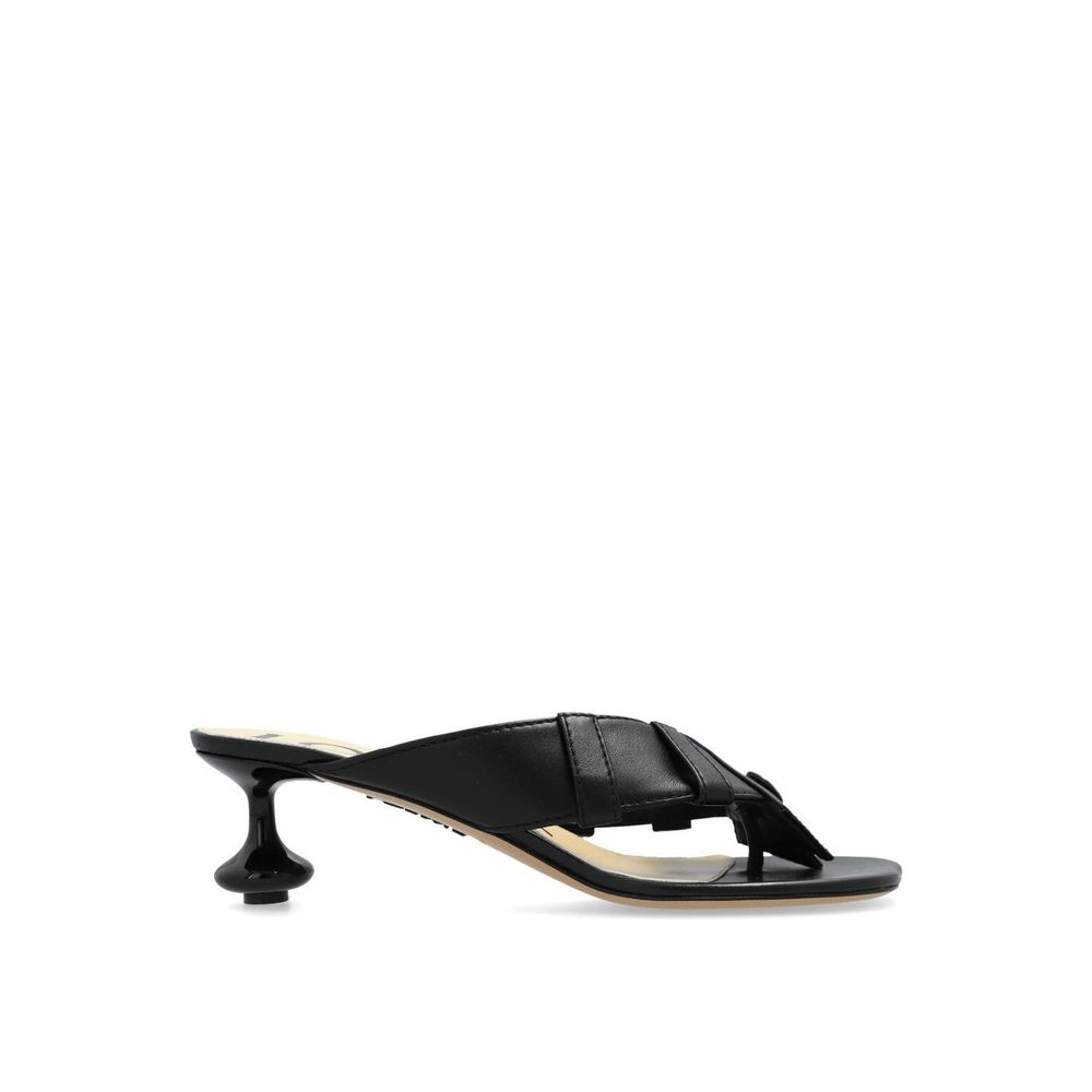 Loewe Black Lamb Leather Flat Sandals