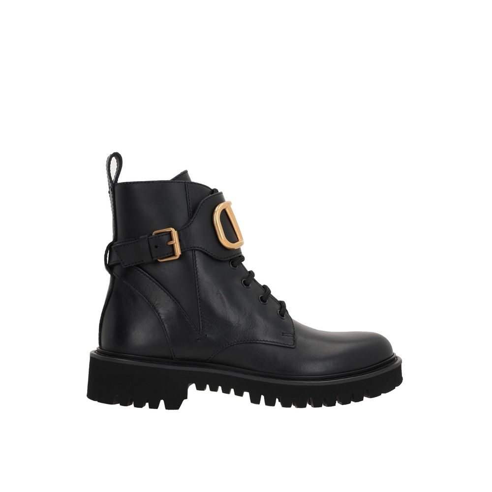 Valentino Garavani Black Lace Up Boots for Women