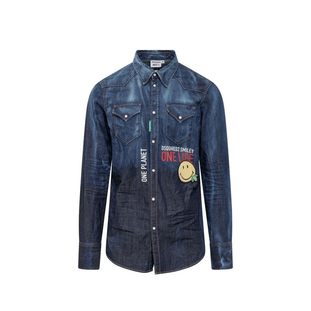 Chemise en jean Dsquared² bleue