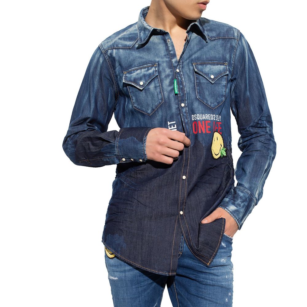 Chemise en jean Dsquared² bleue