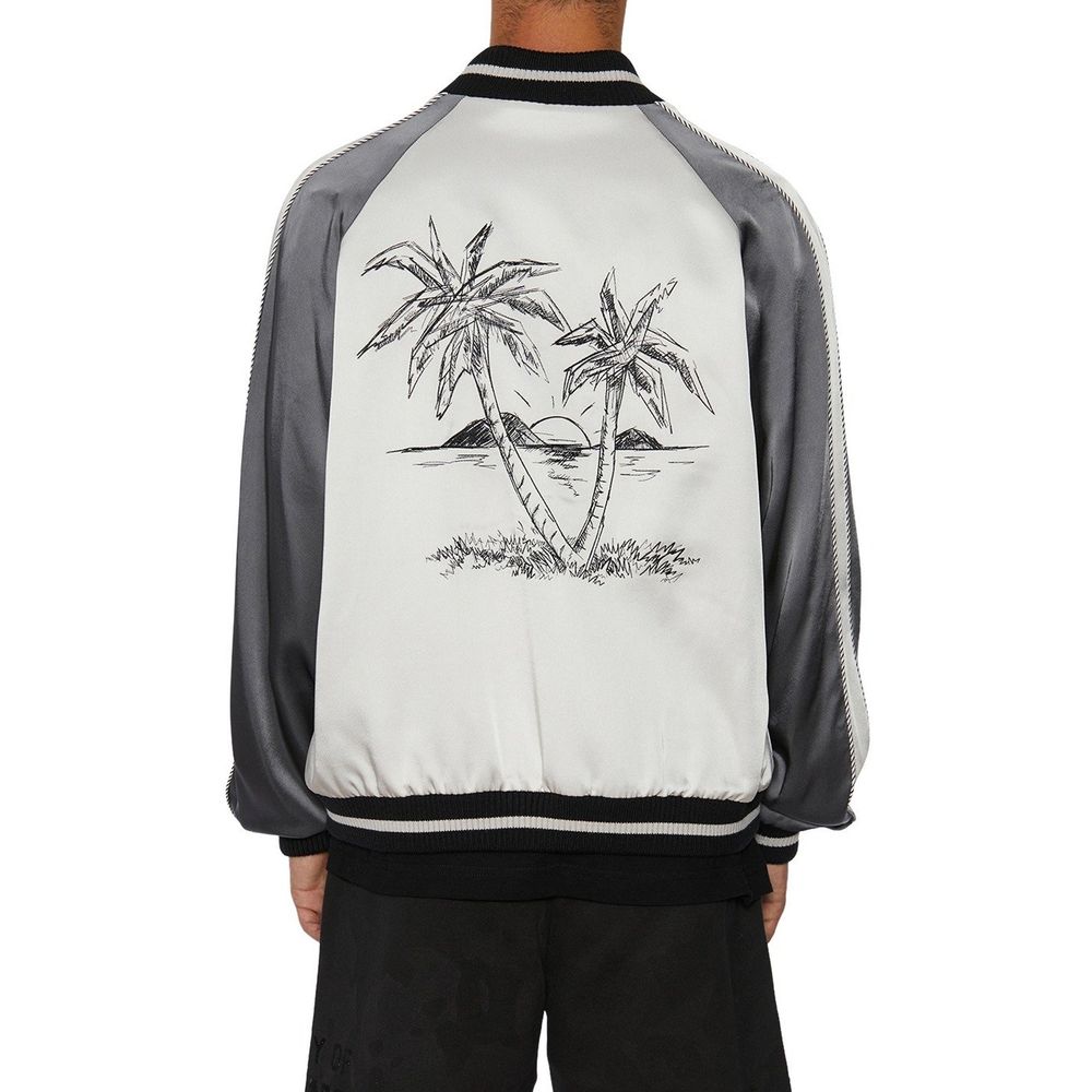 Palm Angels Grey Bomber for Men detail view
