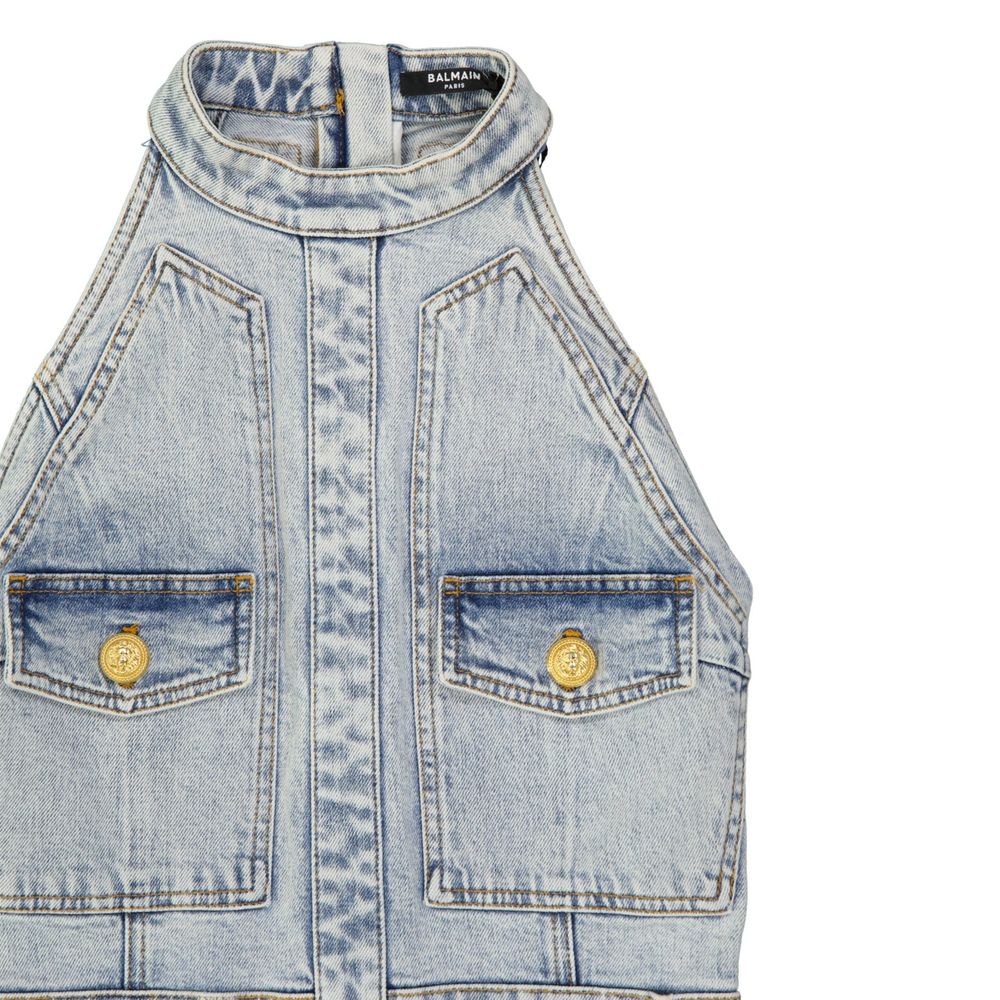 Balmain Blue Casual Dress for Women side view