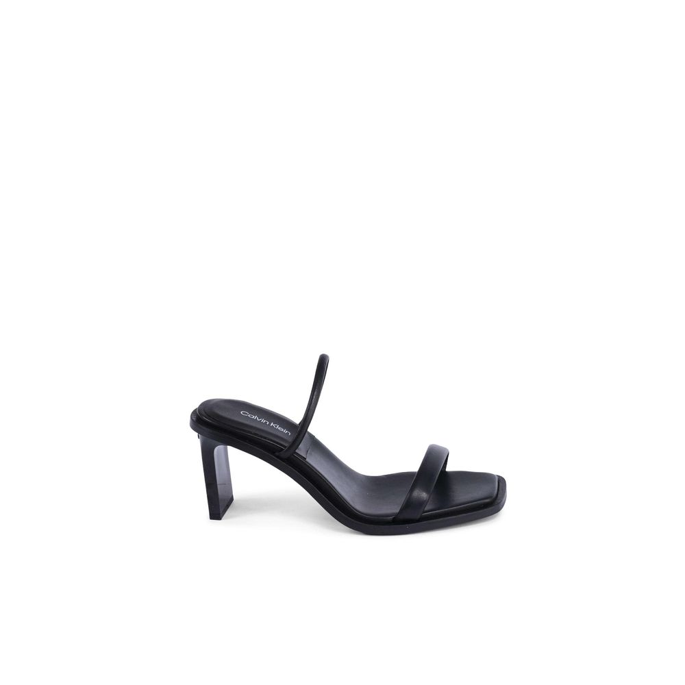 Sandales Calvin Klein en cuir noir à talon aiguille