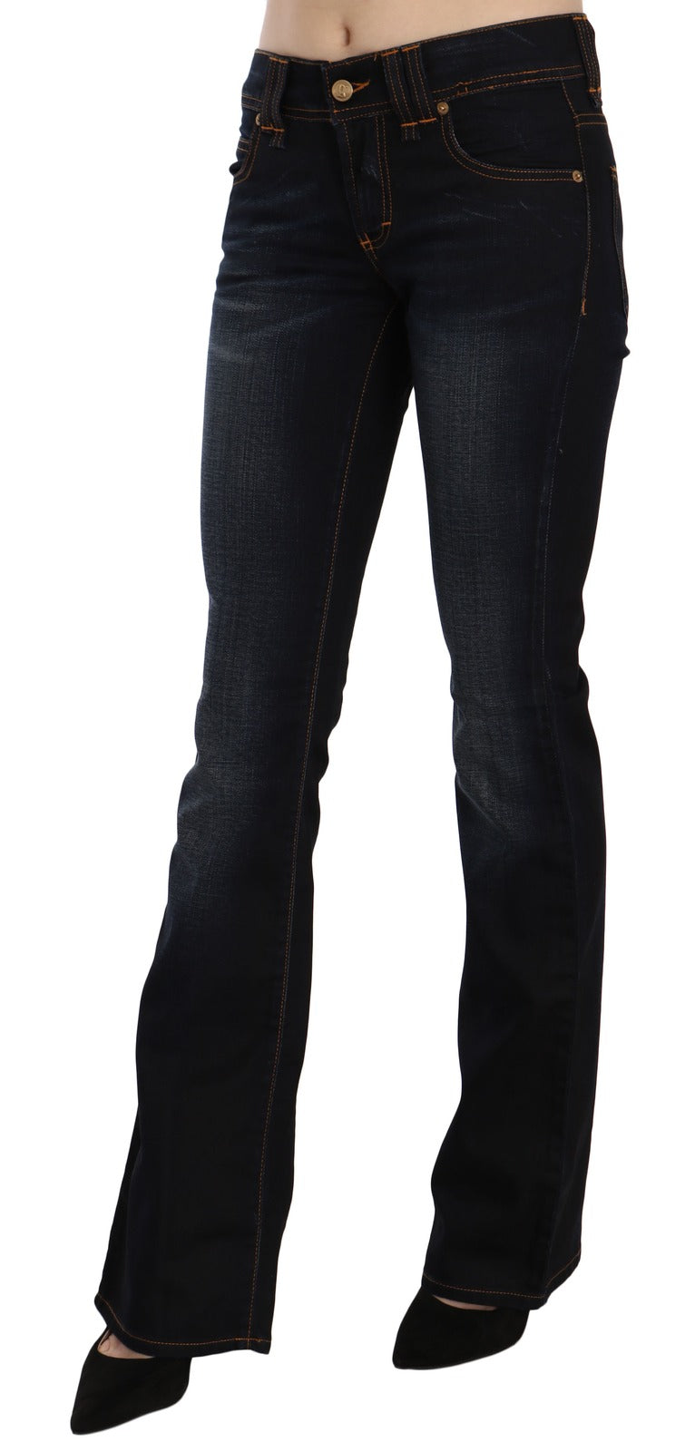 John Galliano Blue Bootcut Jeans for Women side view