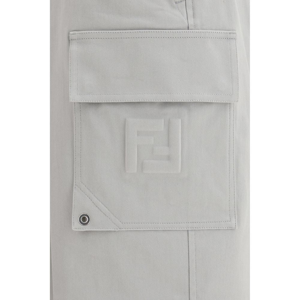Fendi Silver Cargo Pants for Men detail view