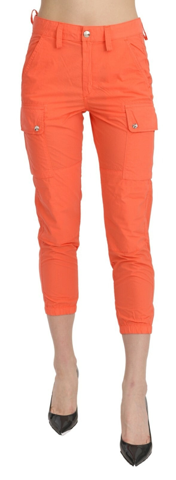 Pantalon cigarette taille haute orange en coton CYCLE