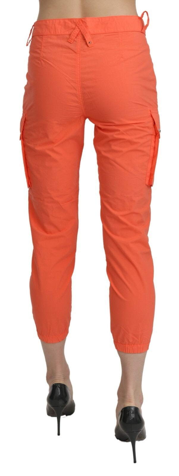 Pantalon cigarette taille haute orange en coton CYCLE