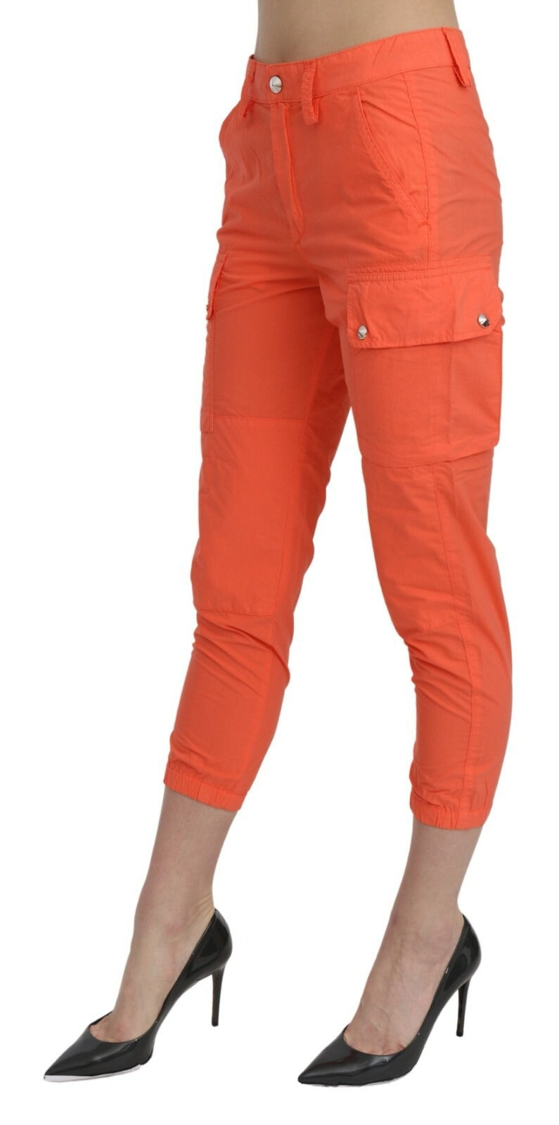 Pantalon cigarette taille haute orange en coton CYCLE