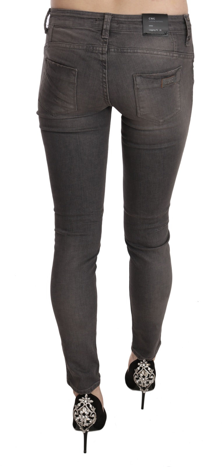Costume National Grey Skinny Pants for Women side view