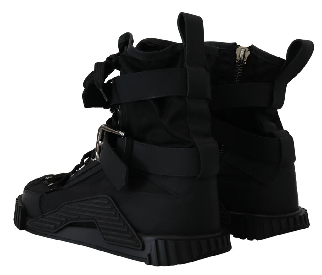Dolce & Gabbana Sorrento Sneakers Nylon Black High Top Shoes