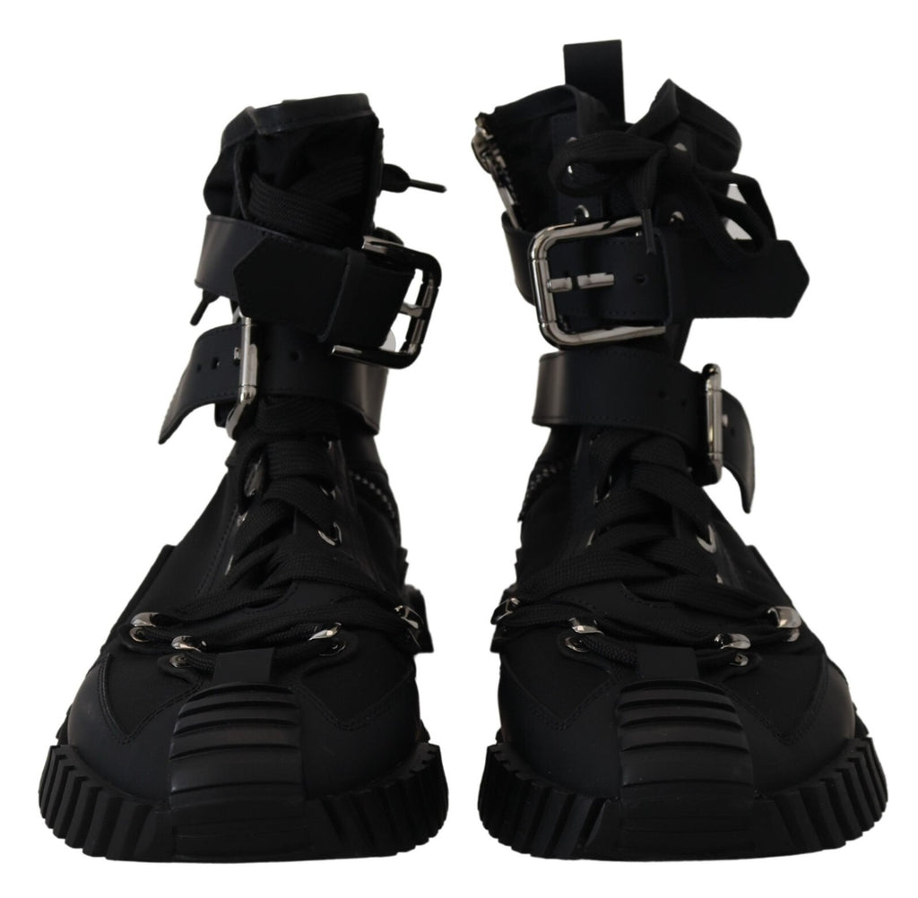 Dolce & Gabbana Sorrento Sneakers Nylon Black High Top Shoes