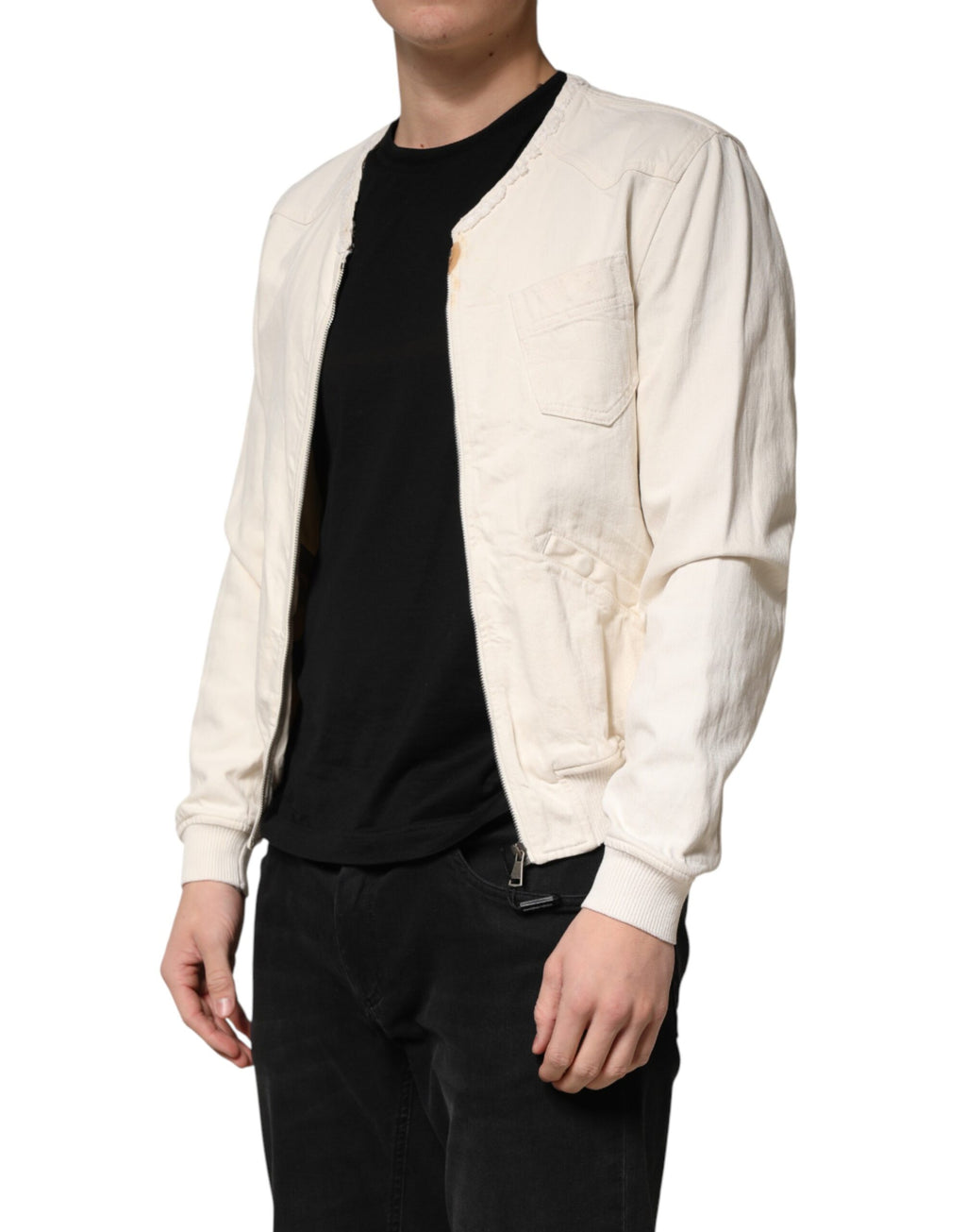 Dolce & Gabbana White Denim Jackets for Men detail view