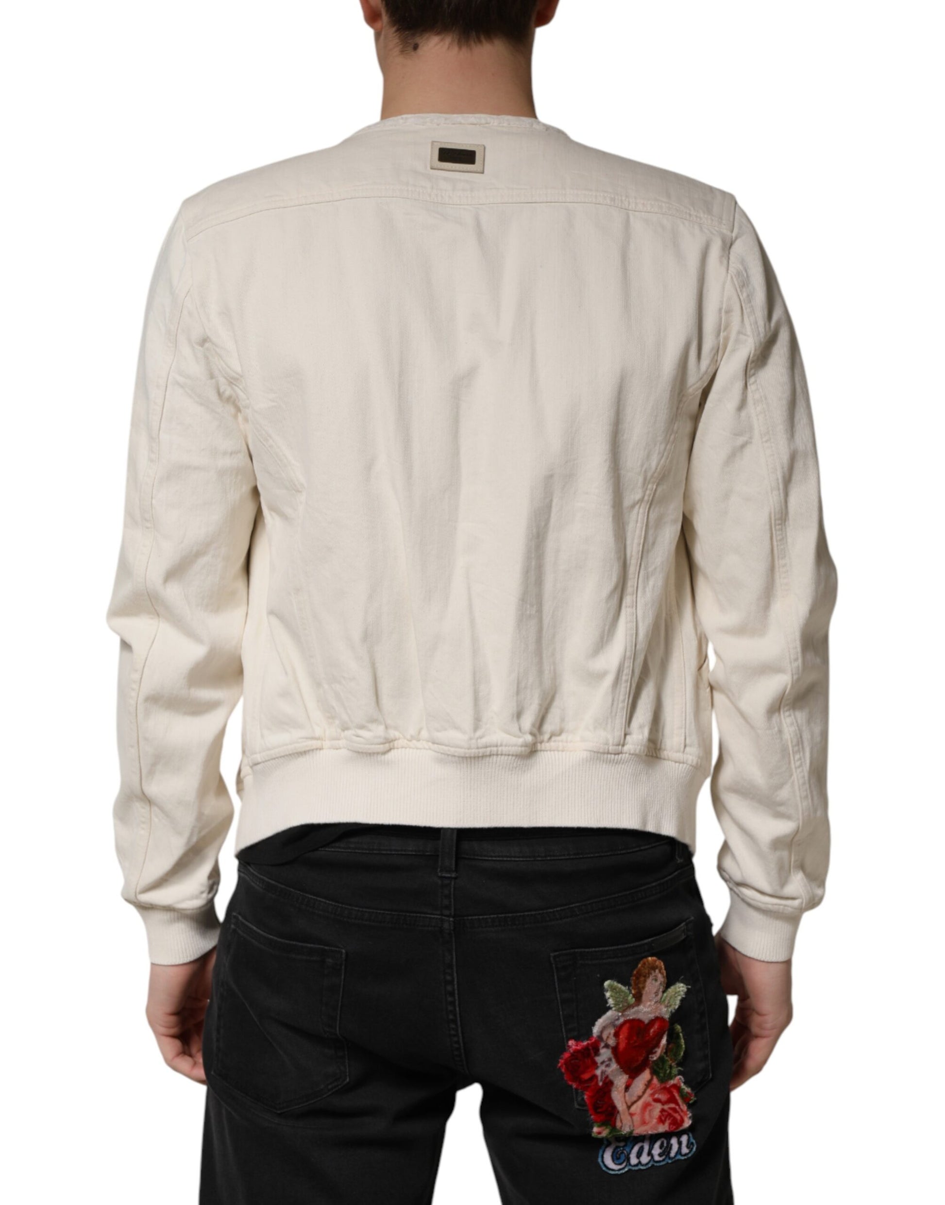 Dolce & Gabbana White Denim Jackets for Men side view