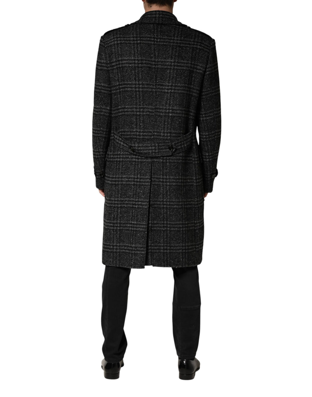 Dolce & Gabbana Grey Trench Coats for Men side view
