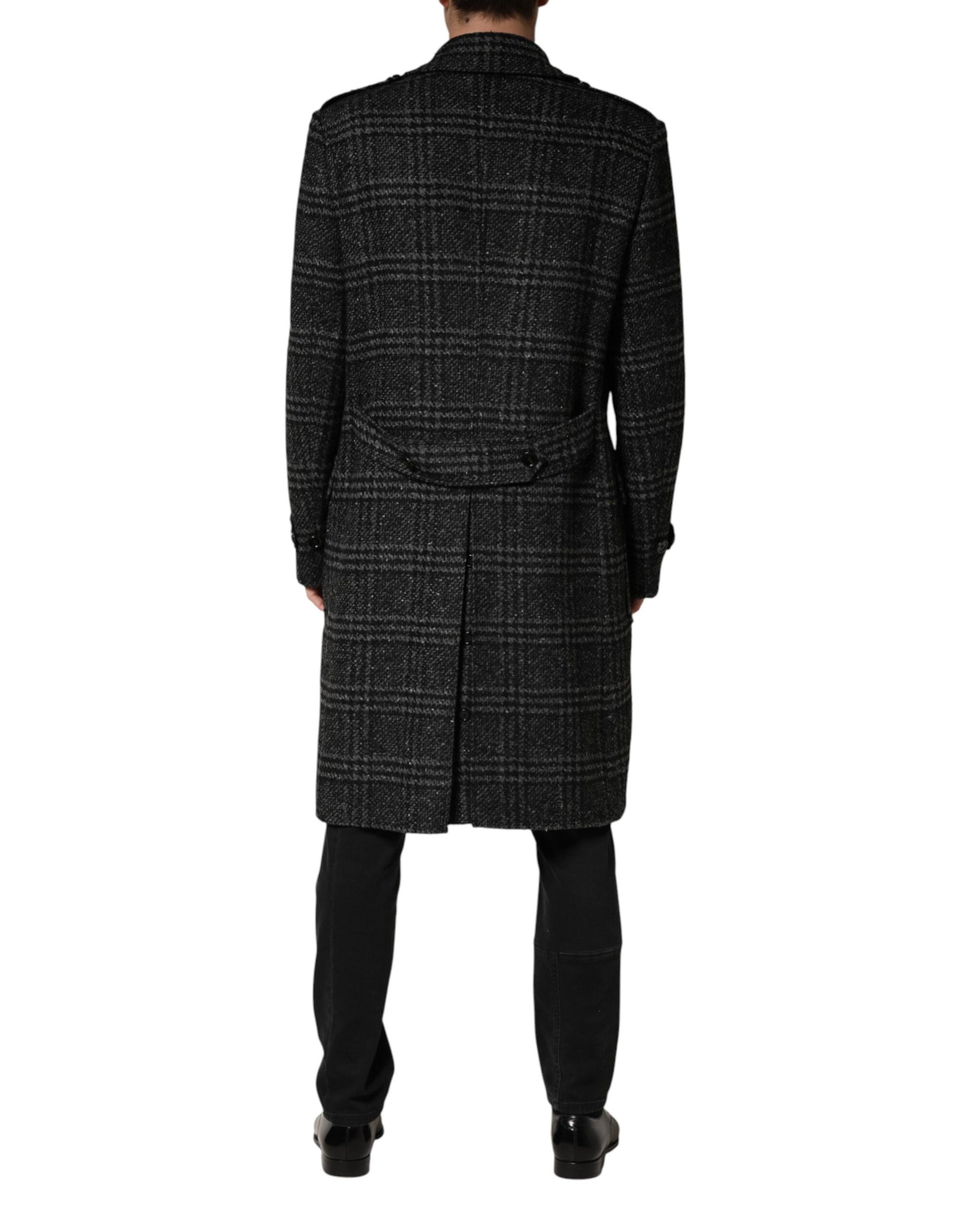 Dolce & Gabbana Grey Trench Coats for Men side view
