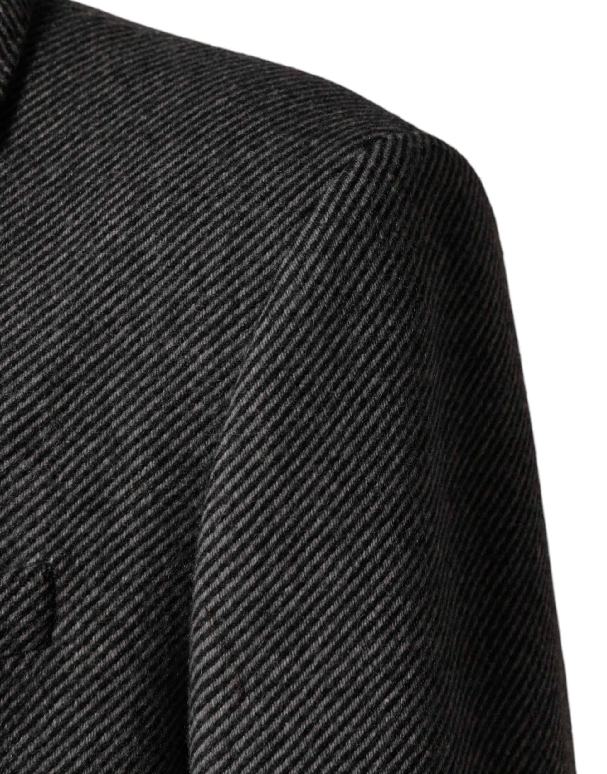 Dolce & Gabbana Gray Single Breasted Men Trench Coat Jacket