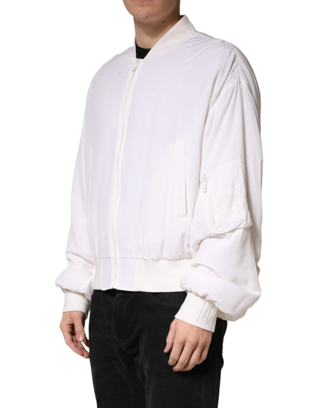 Dolce & Gabbana White Bomber for Men detail view