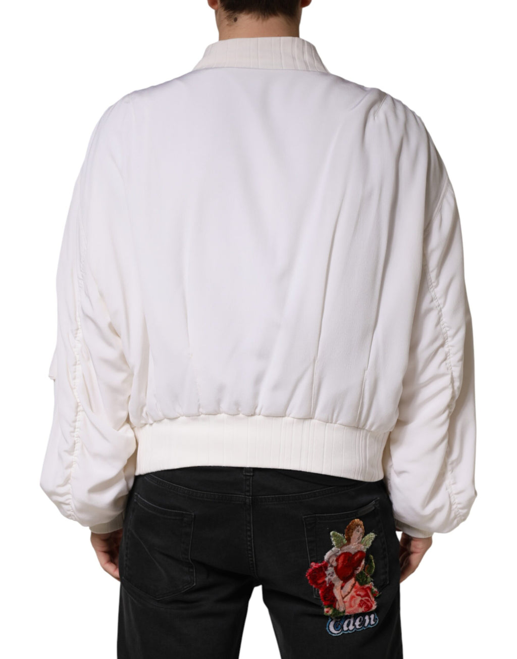 Dolce & Gabbana White Bomber for Men side view