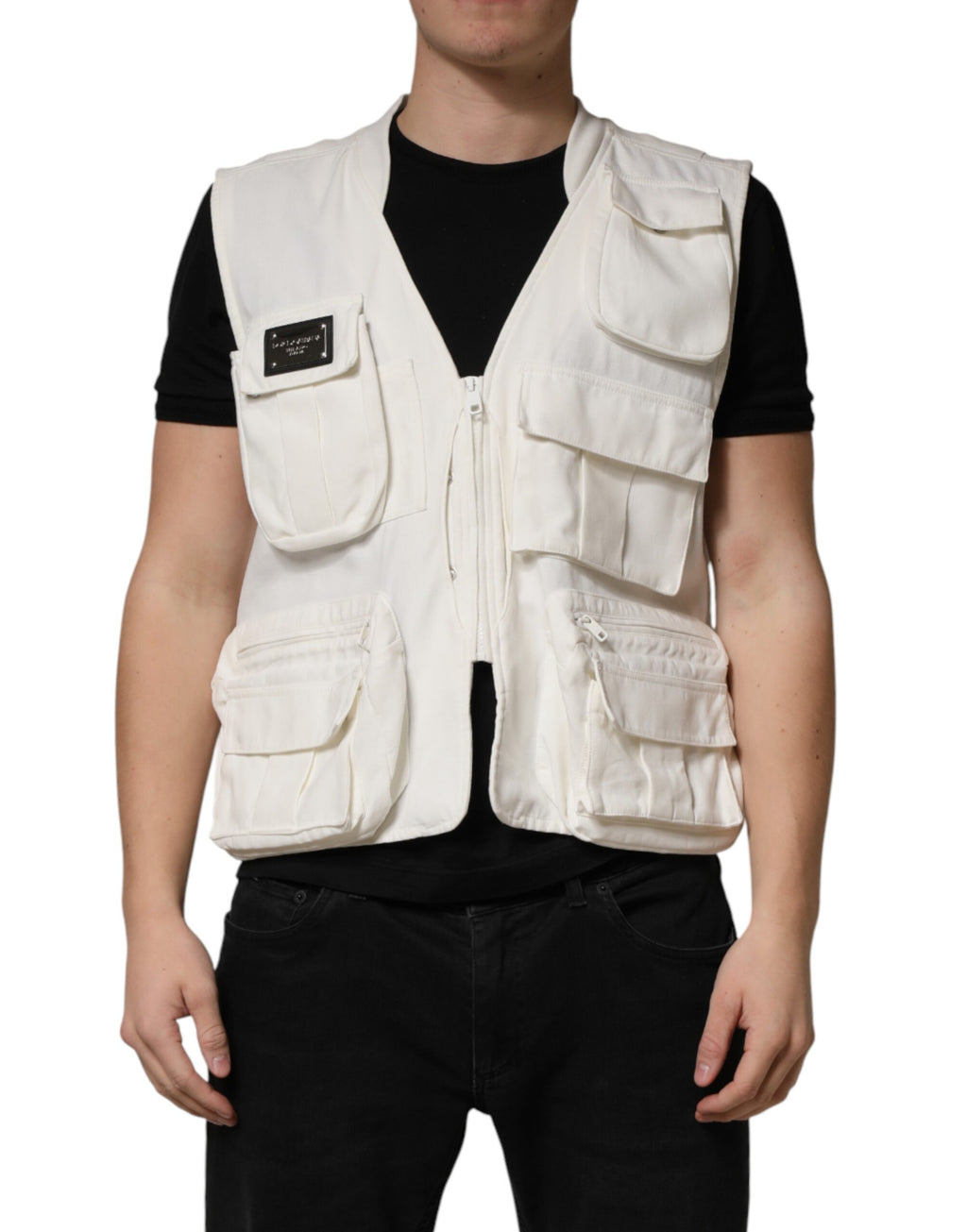 Dolce & Gabbana White Sleeveless Jacket for Men alternate view