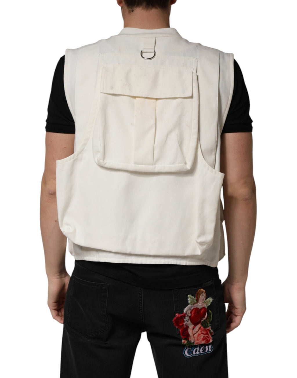 Dolce & Gabbana White Sleeveless Jacket for Men side view
